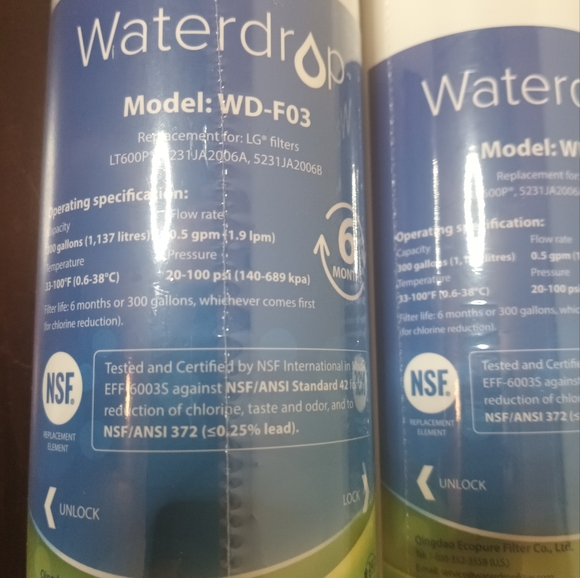 New Sealed Two Waterdrop Filters #WD-F03 - Picture 2 of 4